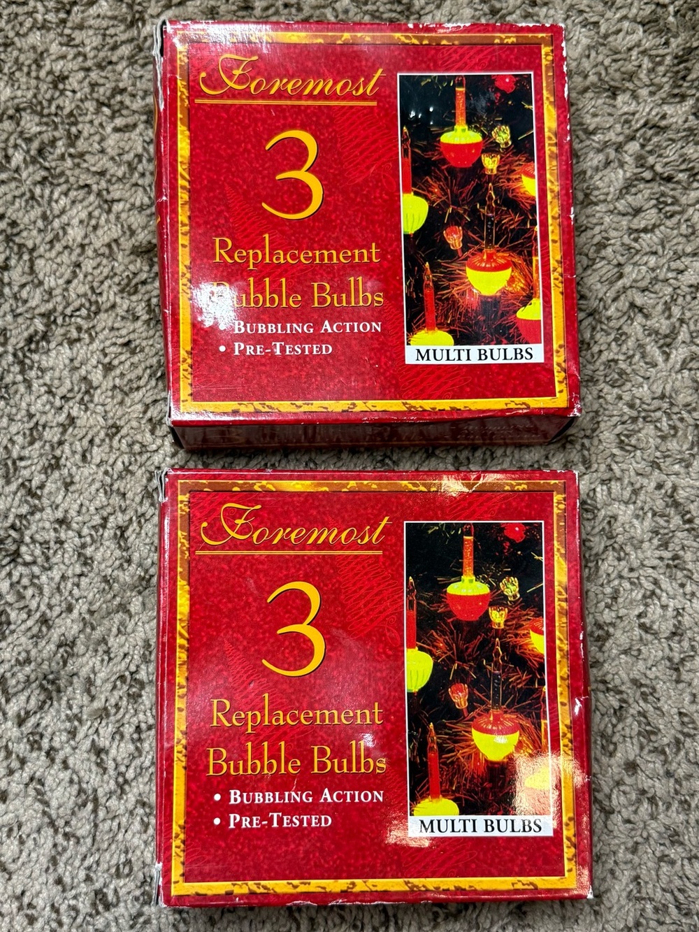 Vintage 2 Boxes Replacement Bubble Bulbs Foremost Christmas String Night Lights